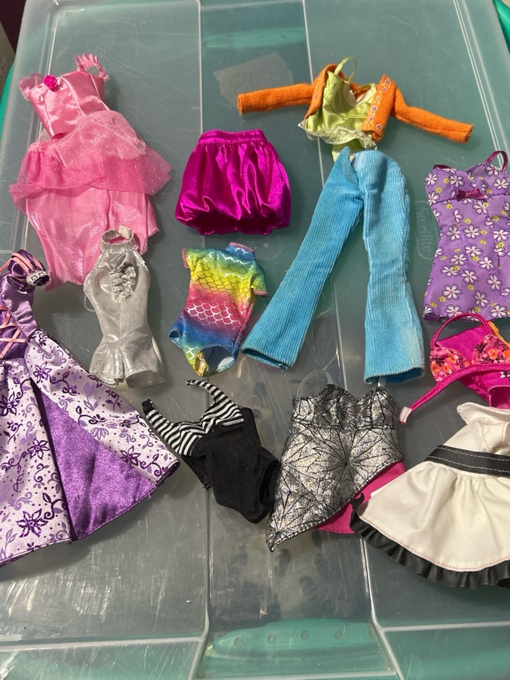 Barbie Doll Clothes Lot - Pink, Purple, Blue, Silver, Rainbow